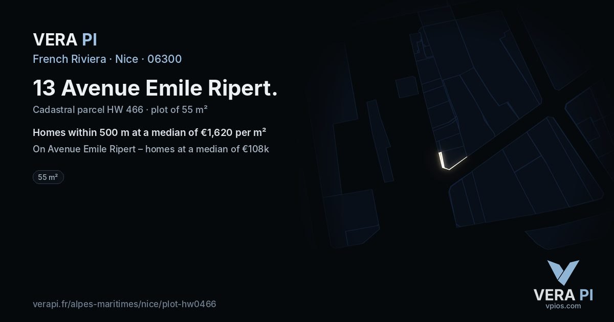 13 Avenue Emile Ripert, Nice at night – the plot lit, the parcels around coloured by the prices near them