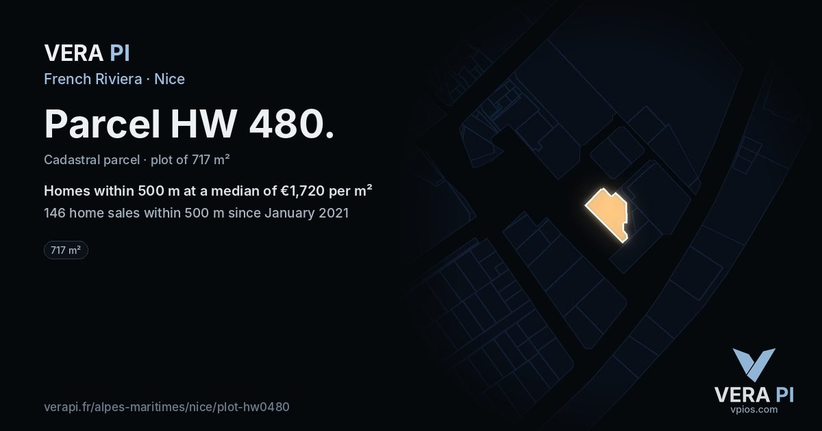 Parcel HW 480, Nice at night – the plot lit, the parcels around coloured by the prices near them