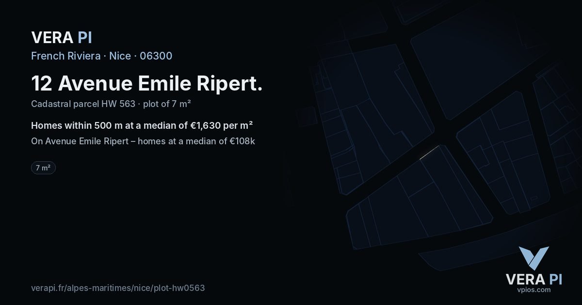 12 Avenue Emile Ripert, Nice at night – the plot lit, the parcels around coloured by the prices near them