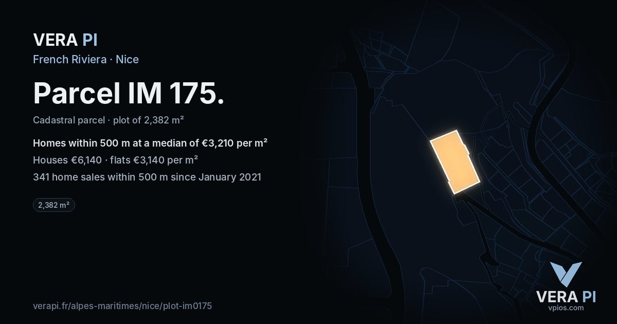 Parcel IM 175, Nice at night – the plot lit, the parcels around coloured by the prices near them