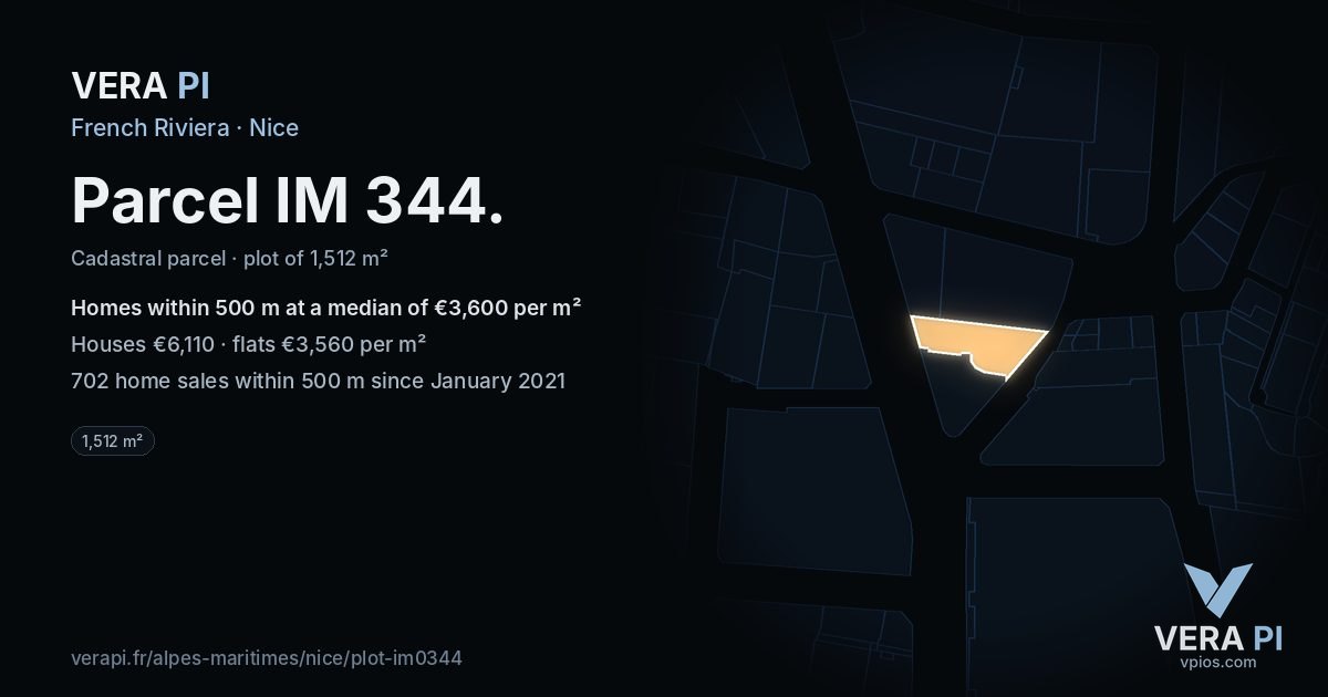 Parcel IM 344, Nice at night – the plot lit, the parcels around coloured by the prices near them