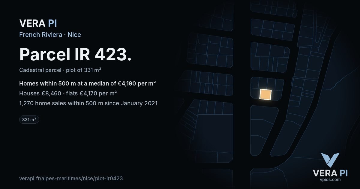 Parcel IR 423, Nice at night – the plot lit, the parcels around coloured by the prices near them
