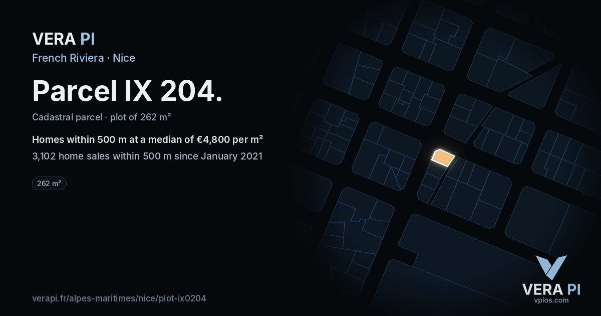 Parcel IX 204, Nice at night – the plot lit, the parcels around coloured by the prices near them