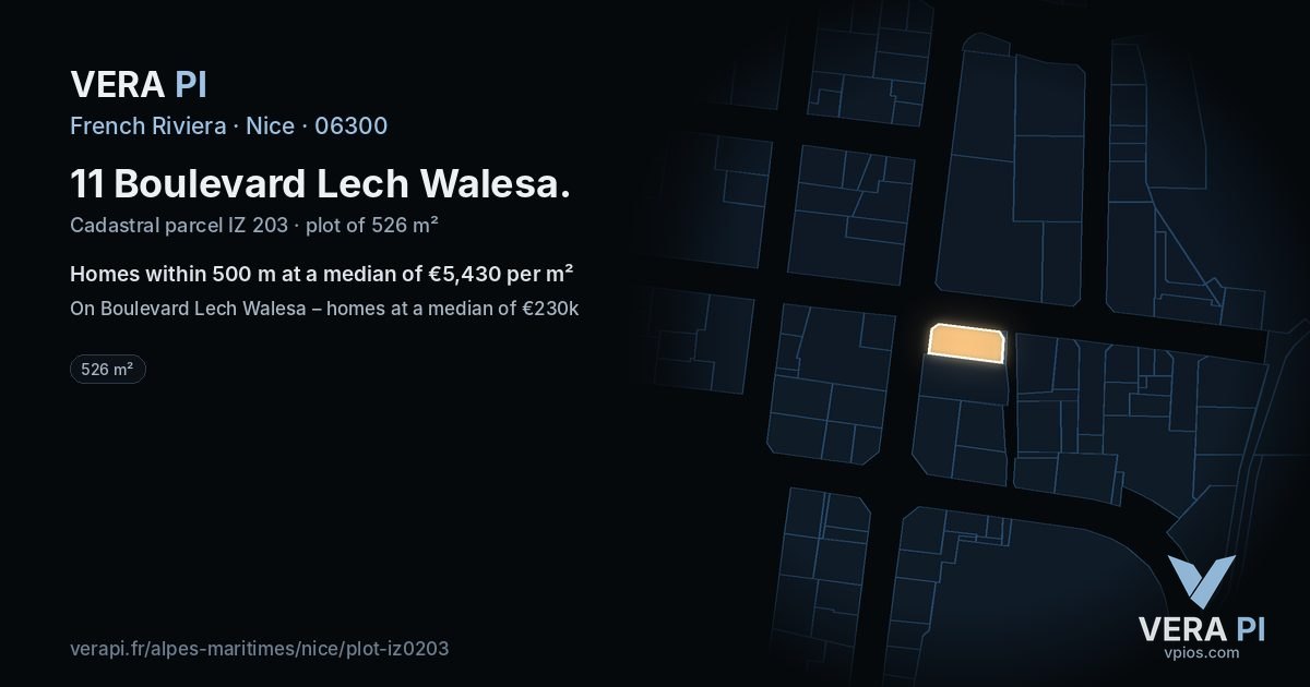11 Boulevard Lech Walesa, Nice at night – the plot lit, the parcels around coloured by the prices near them