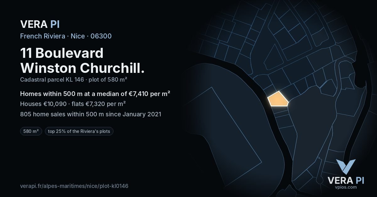 11 Boulevard Winston Churchill, Nice at night – the plot lit, the parcels around coloured by the prices near them