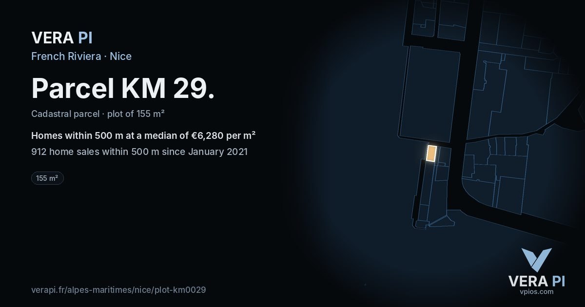 Parcel KM 29, Nice at night – the plot lit, the parcels around coloured by the prices near them