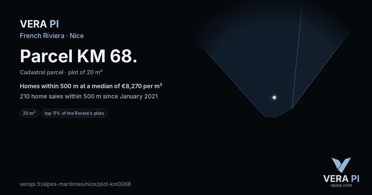 Parcel KM 68, Nice at night – the plot lit, the parcels around coloured by the prices near them