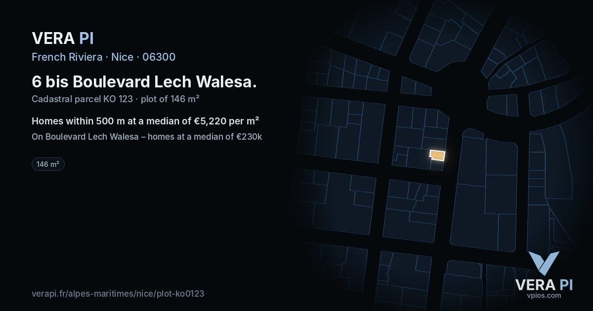 6 bis Boulevard Lech Walesa, Nice at night – the plot lit, the parcels around coloured by the prices near them