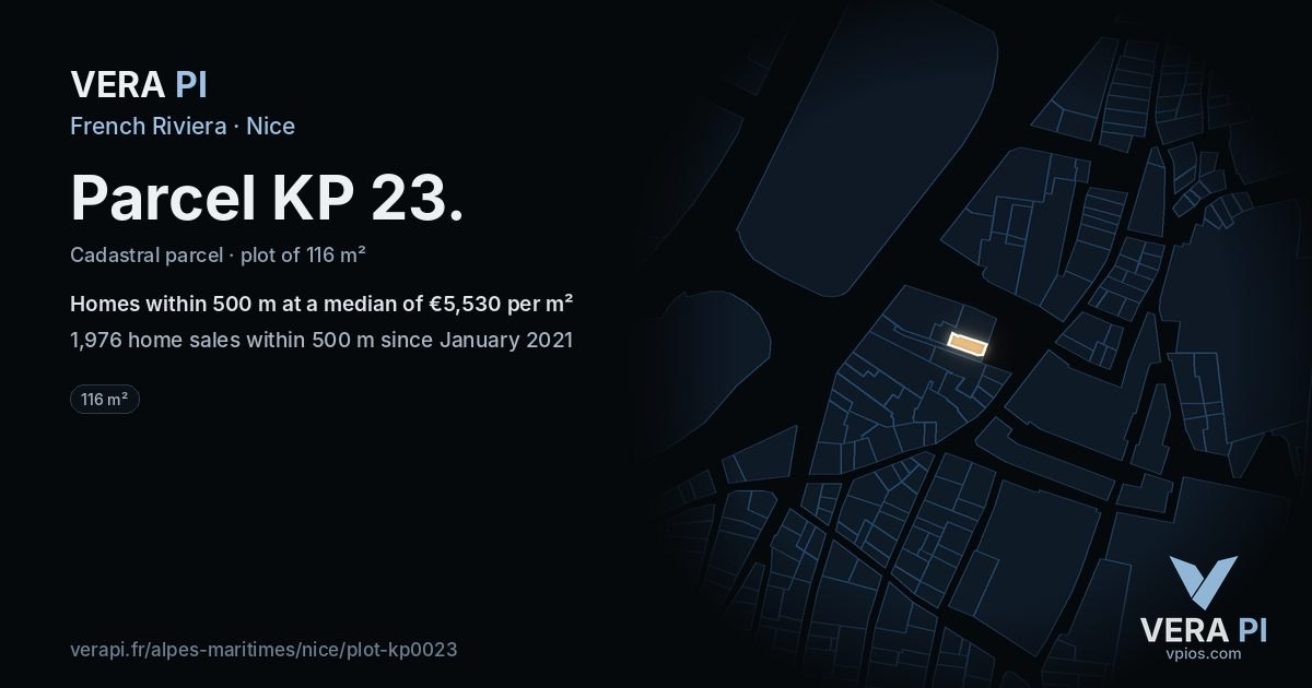Parcel KP 23, Nice at night – the plot lit, the parcels around coloured by the prices near them