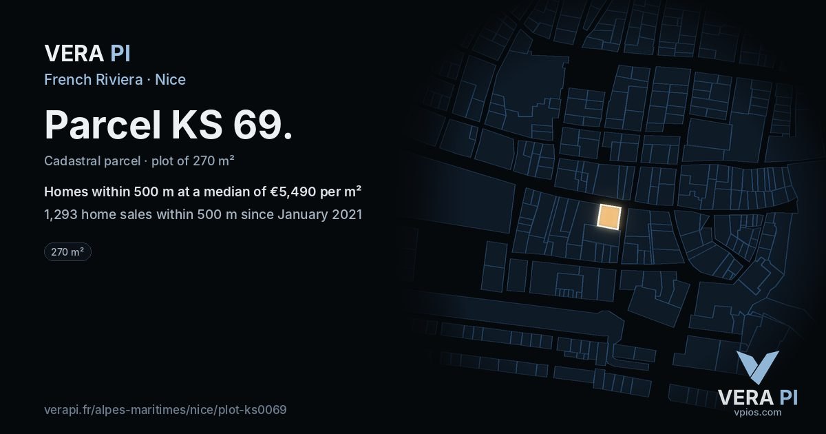 Parcel KS 69, Nice at night – the plot lit, the parcels around coloured by the prices near them