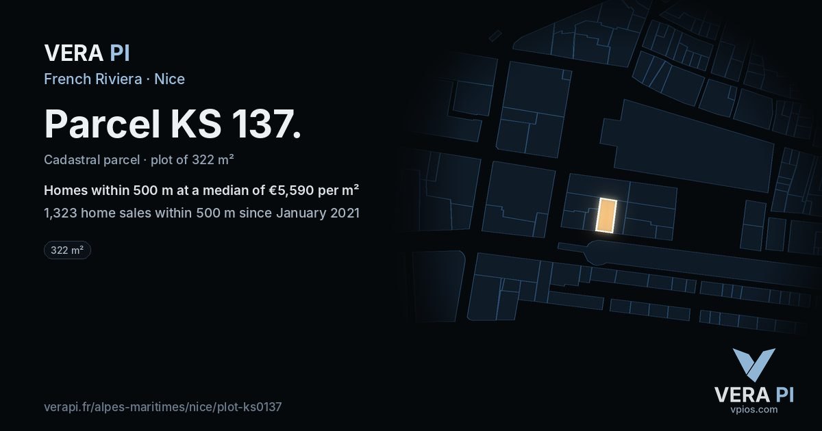 Parcel KS 137, Nice at night – the plot lit, the parcels around coloured by the prices near them