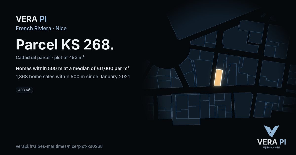 Parcel KS 268, Nice at night – the plot lit, the parcels around coloured by the prices near them