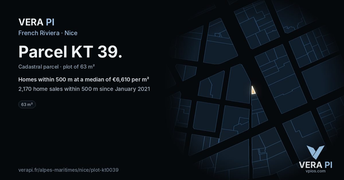 Parcel KT 39, Nice at night – the plot lit, the parcels around coloured by the prices near them