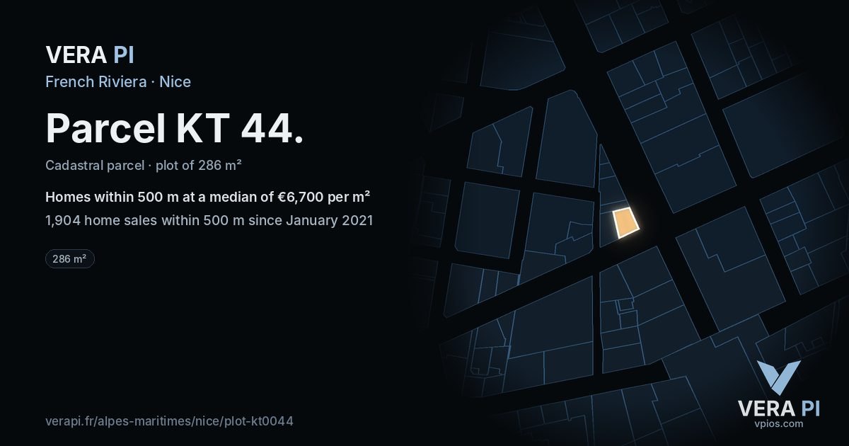 Parcel KT 44, Nice at night – the plot lit, the parcels around coloured by the prices near them