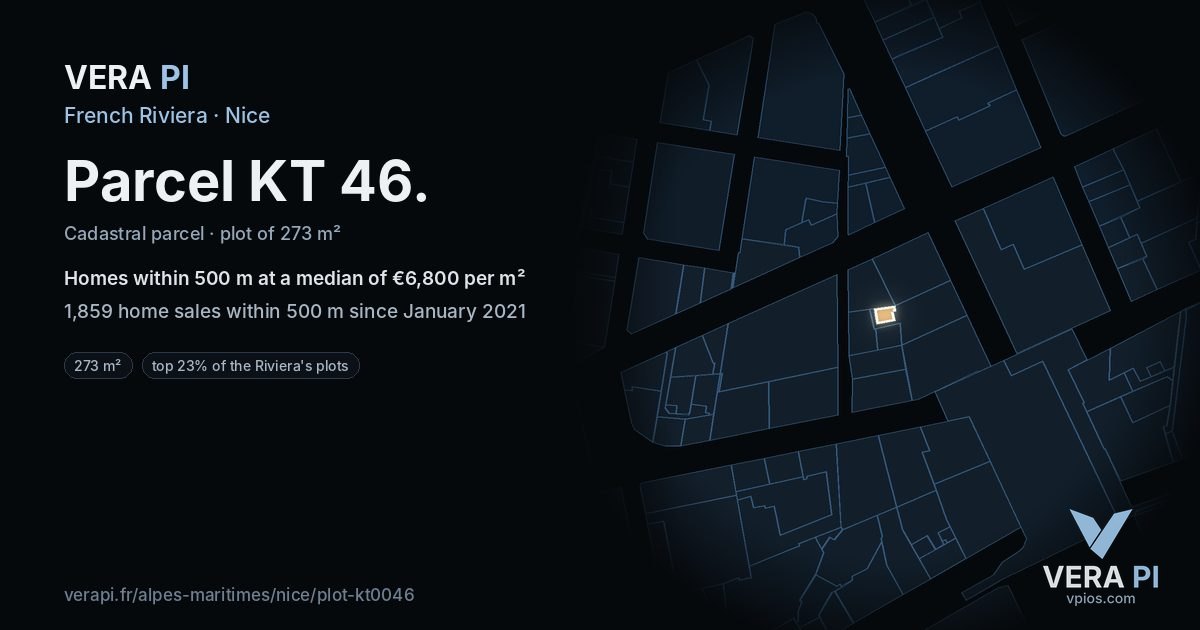Parcel KT 46, Nice at night – the plot lit, the parcels around coloured by the prices near them