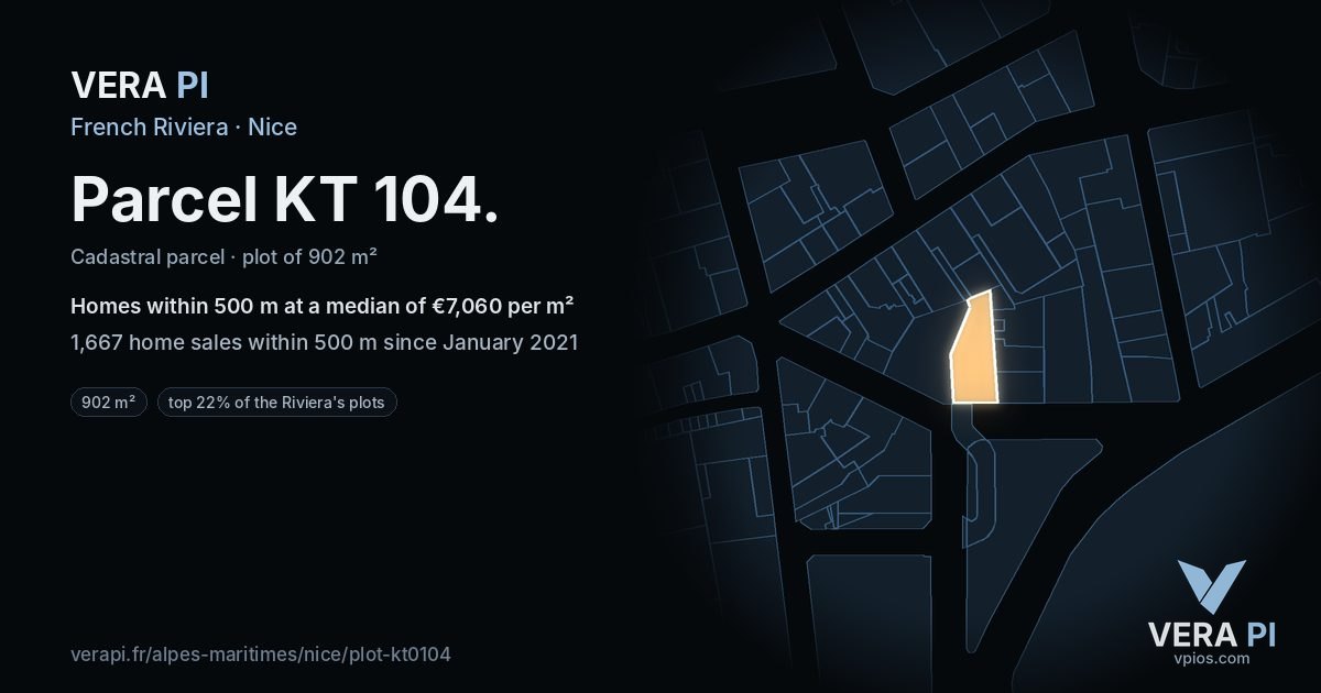 Parcel KT 104, Nice at night – the plot lit, the parcels around coloured by the prices near them