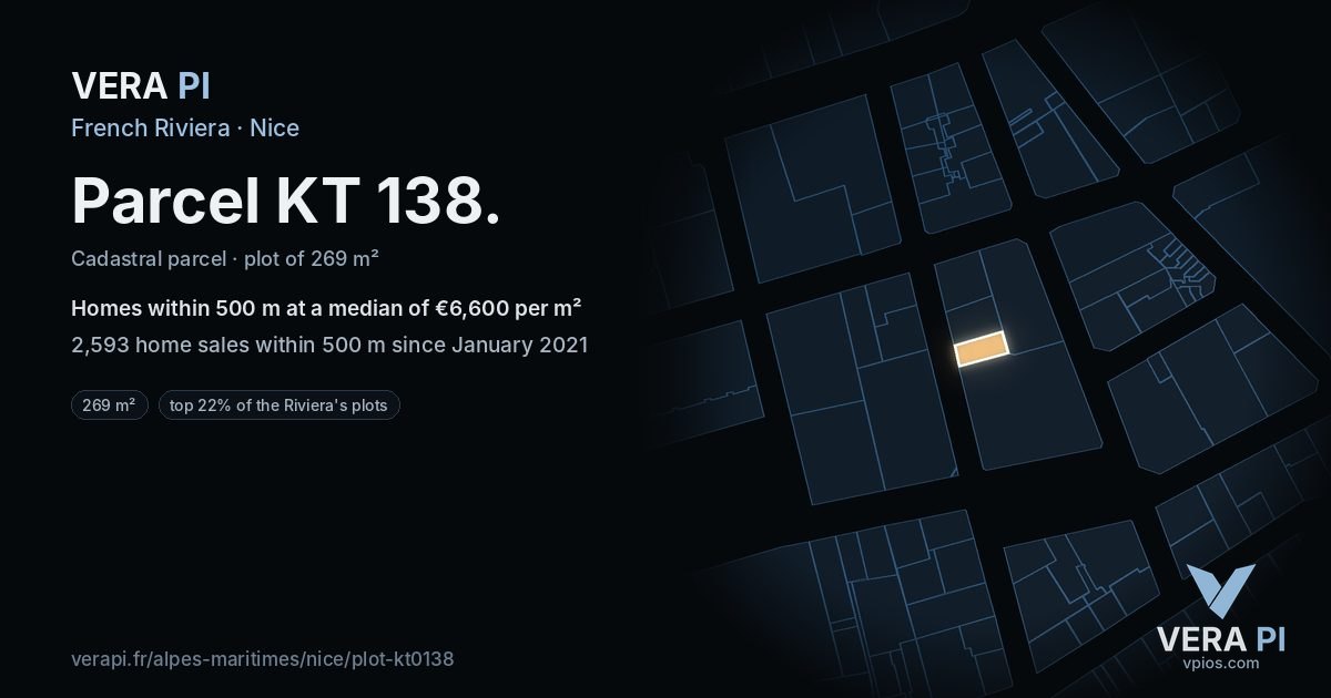 Parcel KT 138, Nice at night – the plot lit, the parcels around coloured by the prices near them