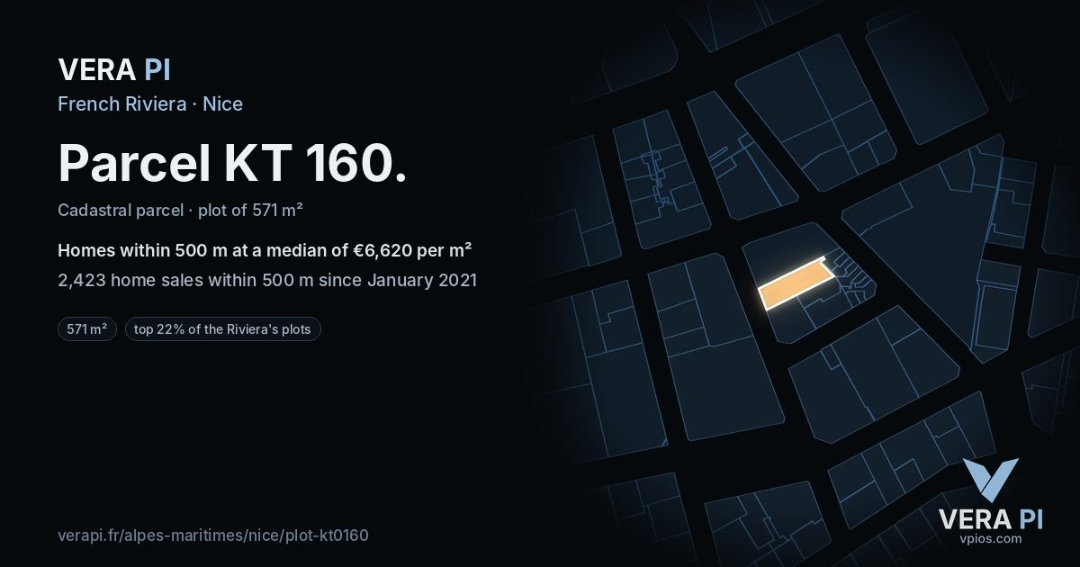 Parcel KT 160, Nice at night – the plot lit, the parcels around coloured by the prices near them