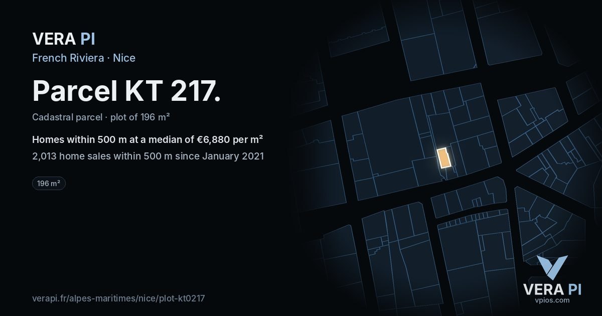 Parcel KT 217, Nice at night – the plot lit, the parcels around coloured by the prices near them