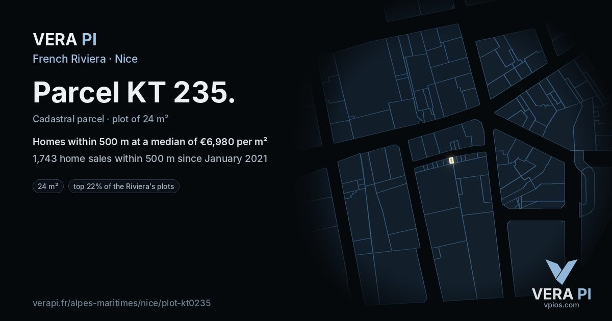 Parcel KT 235, Nice at night – the plot lit, the parcels around coloured by the prices near them