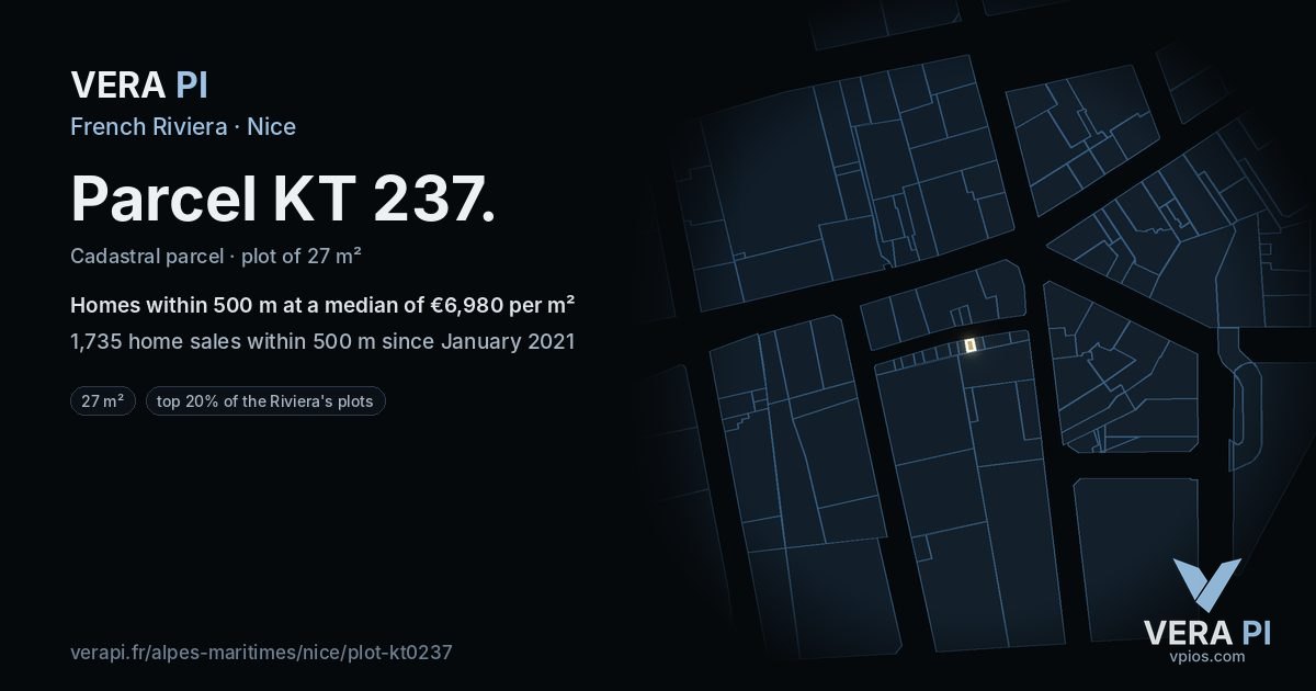 Parcel KT 237, Nice at night – the plot lit, the parcels around coloured by the prices near them