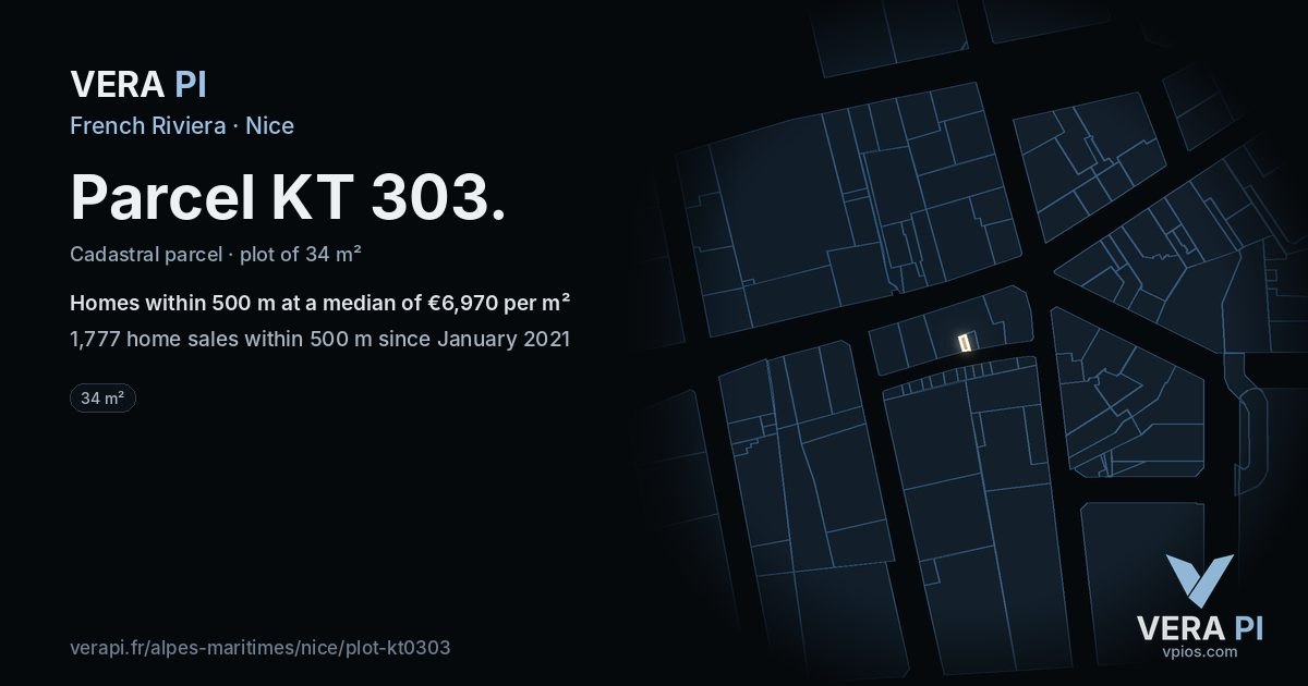 Parcel KT 303, Nice at night – the plot lit, the parcels around coloured by the prices near them