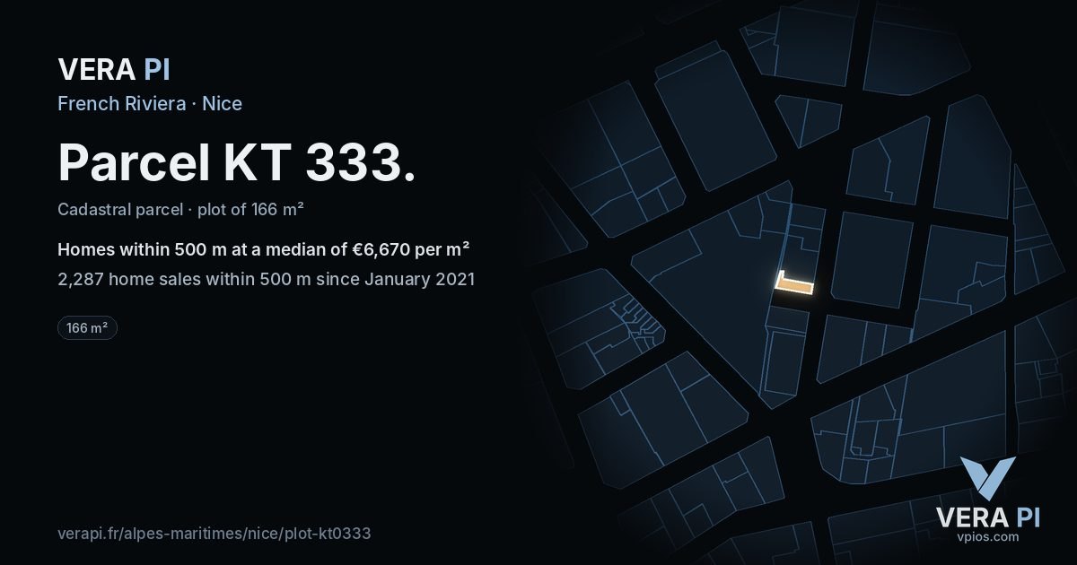 Parcel KT 333, Nice at night – the plot lit, the parcels around coloured by the prices near them