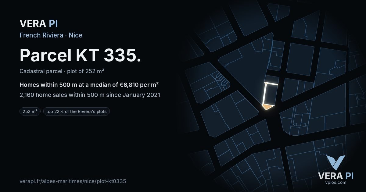 Parcel KT 335, Nice at night – the plot lit, the parcels around coloured by the prices near them