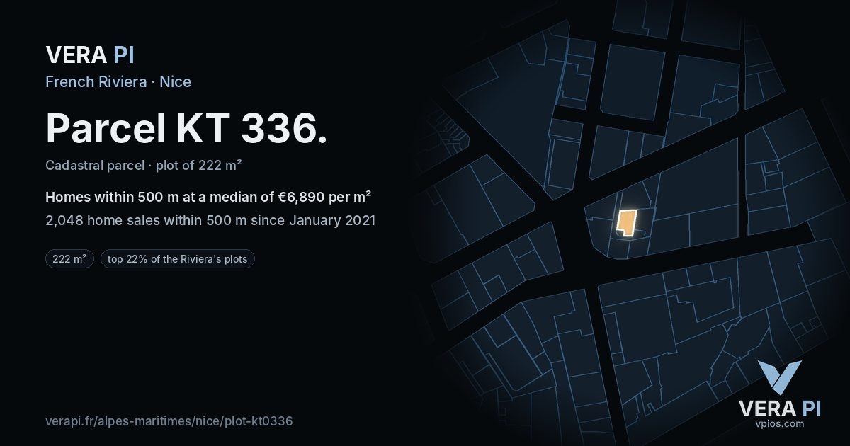 Parcel KT 336, Nice at night – the plot lit, the parcels around coloured by the prices near them