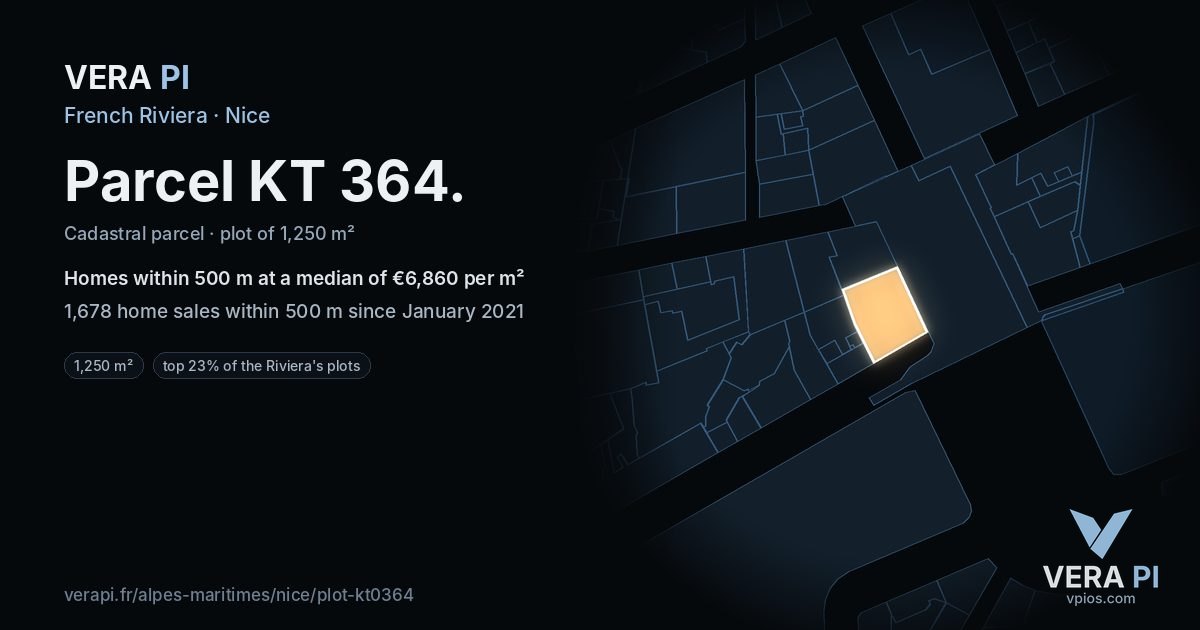 Parcel KT 364, Nice at night – the plot lit, the parcels around coloured by the prices near them
