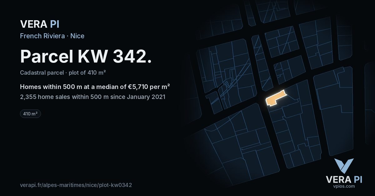 Parcel KW 342, Nice at night – the plot lit, the parcels around coloured by the prices near them