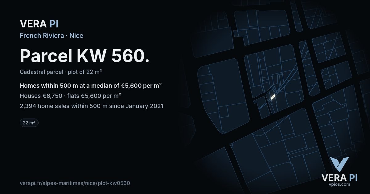 Parcel KW 560, Nice at night – the plot lit, the parcels around coloured by the prices near them