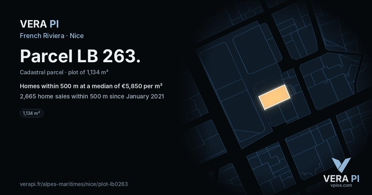 Parcel LB 263, Nice at night – the plot lit, the parcels around coloured by the prices near them