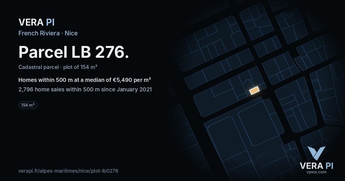 Parcel LB 276, Nice at night – the plot lit, the parcels around coloured by the prices near them