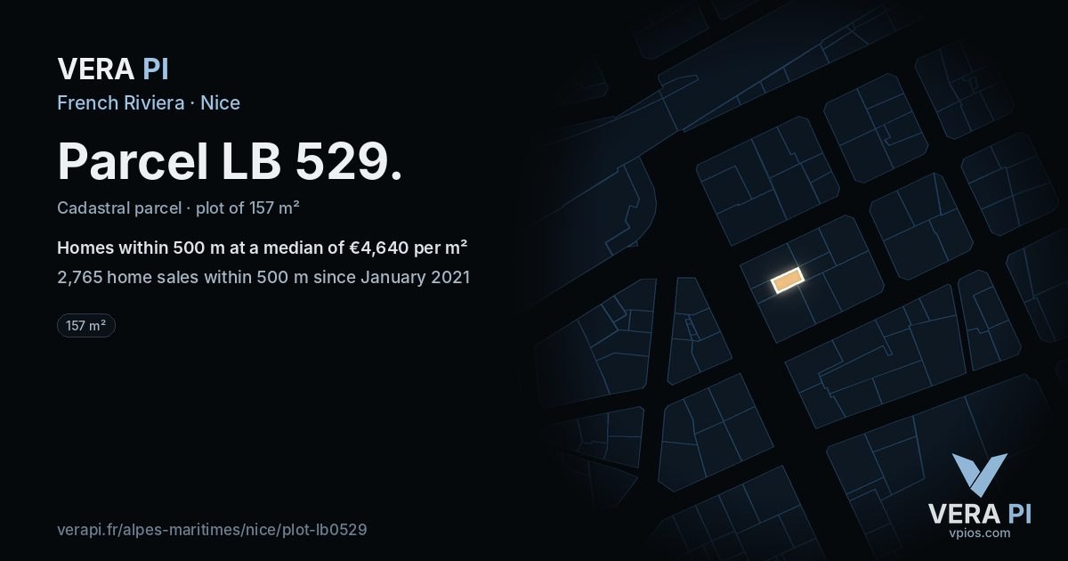Parcel LB 529, Nice at night – the plot lit, the parcels around coloured by the prices near them