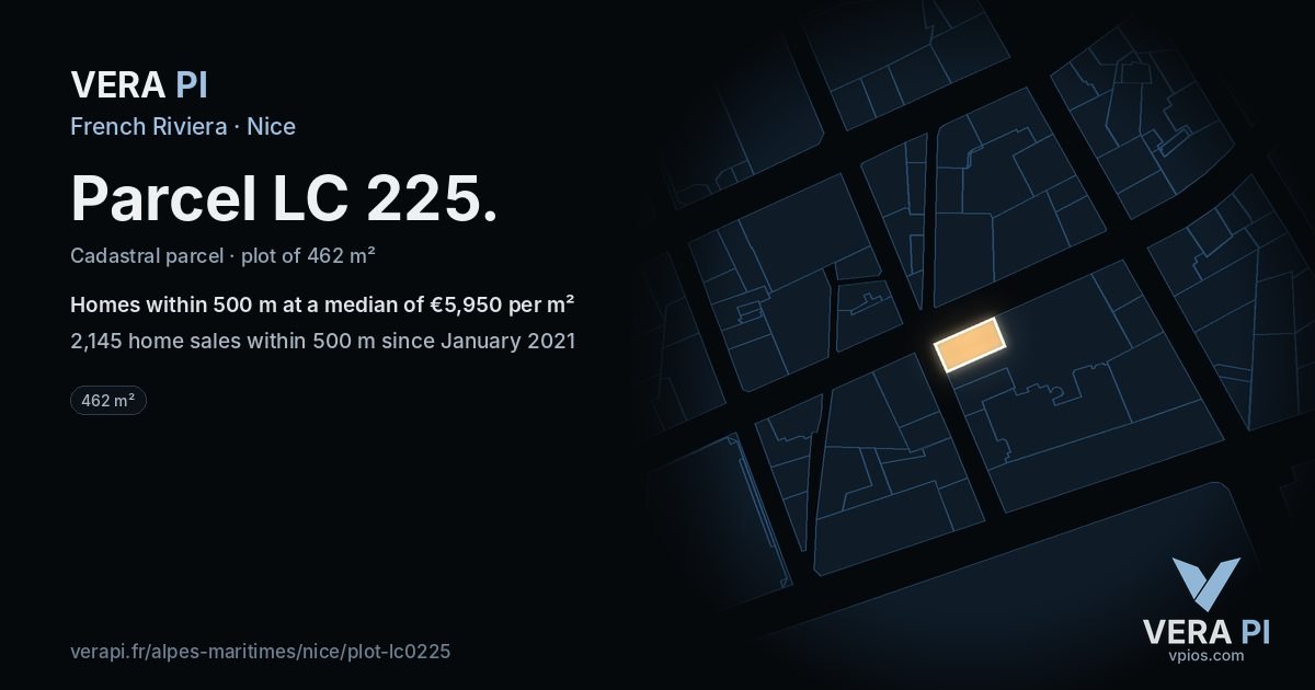 Parcel LC 225, Nice at night – the plot lit, the parcels around coloured by the prices near them