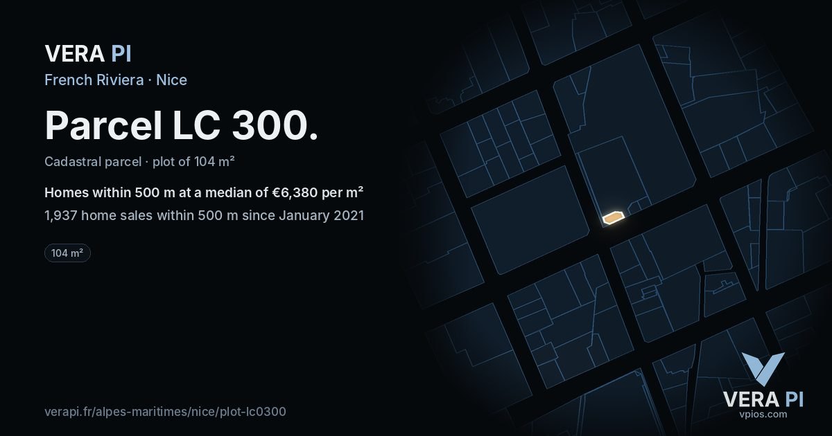 Parcel LC 300, Nice at night – the plot lit, the parcels around coloured by the prices near them