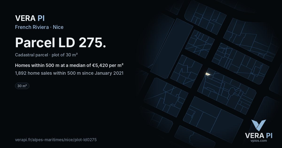 Parcel LD 275, Nice at night – the plot lit, the parcels around coloured by the prices near them