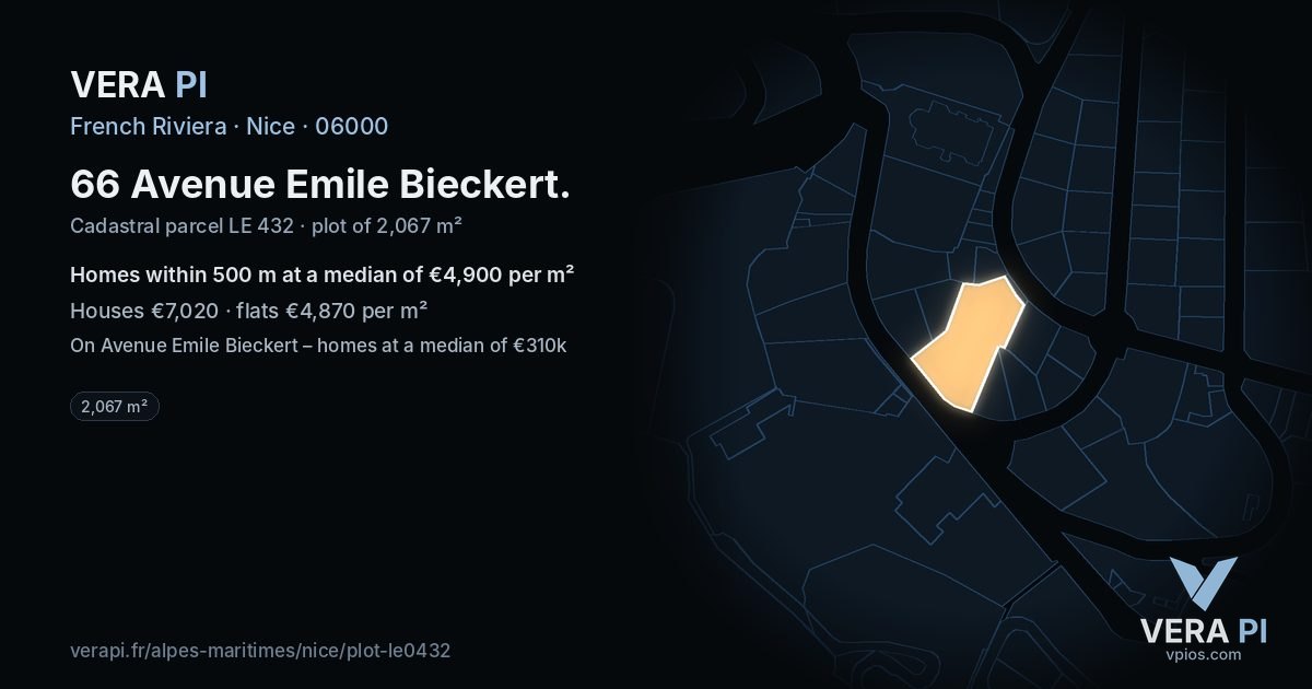 66 Avenue Emile Bieckert, Nice at night – the plot lit, the parcels around coloured by the prices near them