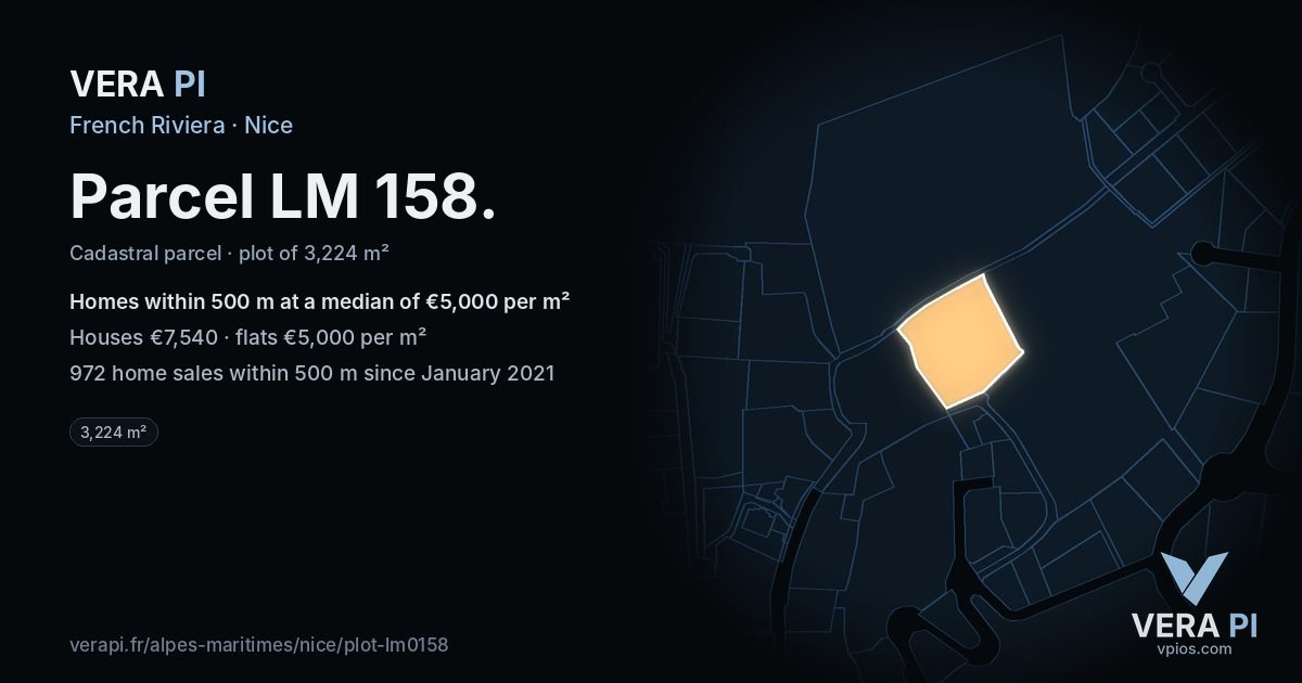 Parcel LM 158, Nice at night – the plot lit, the parcels around coloured by the prices near them