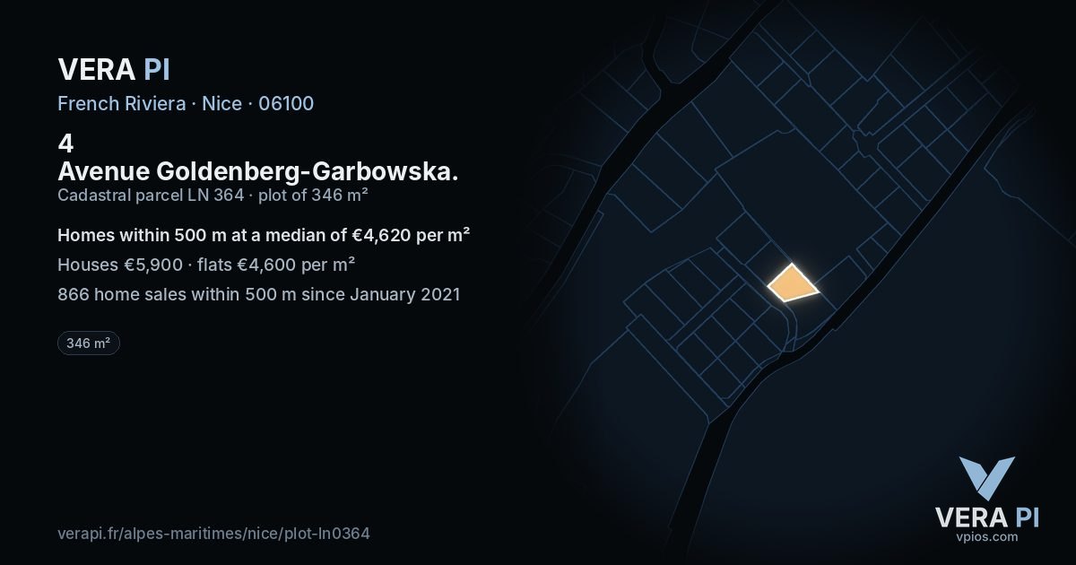 4 Avenue Goldenberg-Garbowska, Nice at night – the plot lit, the parcels around coloured by the prices near them