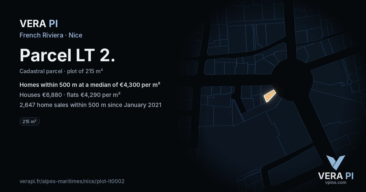 Parcel LT 2, Nice at night – the plot lit, the parcels around coloured by the prices near them