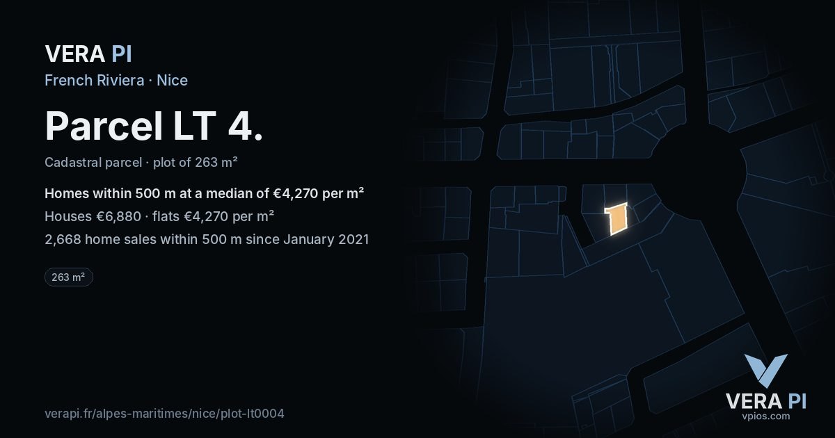 Parcel LT 4, Nice at night – the plot lit, the parcels around coloured by the prices near them