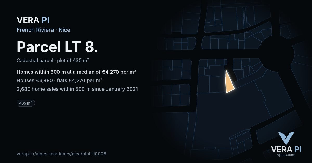 Parcel LT 8, Nice at night – the plot lit, the parcels around coloured by the prices near them