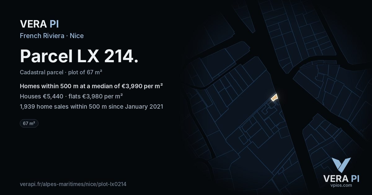 Parcel LX 214, Nice at night – the plot lit, the parcels around coloured by the prices near them