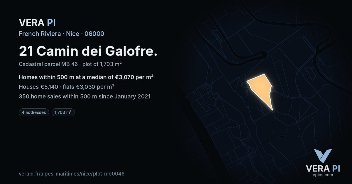 21 Camin dei Galofre, Nice at night – the plot lit, the parcels around coloured by the prices near them