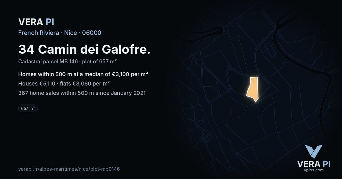 34 Camin dei Galofre, Nice at night – the plot lit, the parcels around coloured by the prices near them