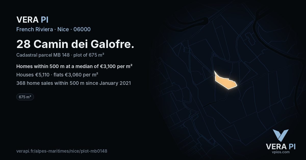 28 Camin dei Galofre, Nice at night – the plot lit, the parcels around coloured by the prices near them