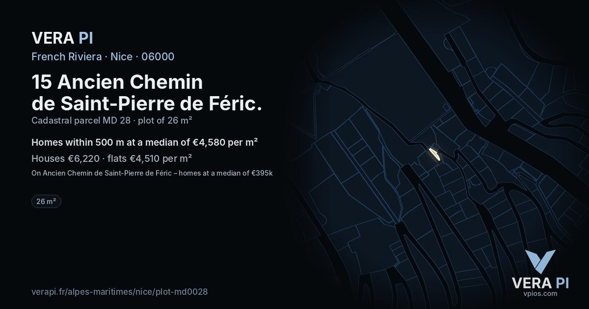 15 Ancien Chemin de Saint-Pierre de Féric, Nice at night – the plot lit, the parcels around coloured by the prices near them
