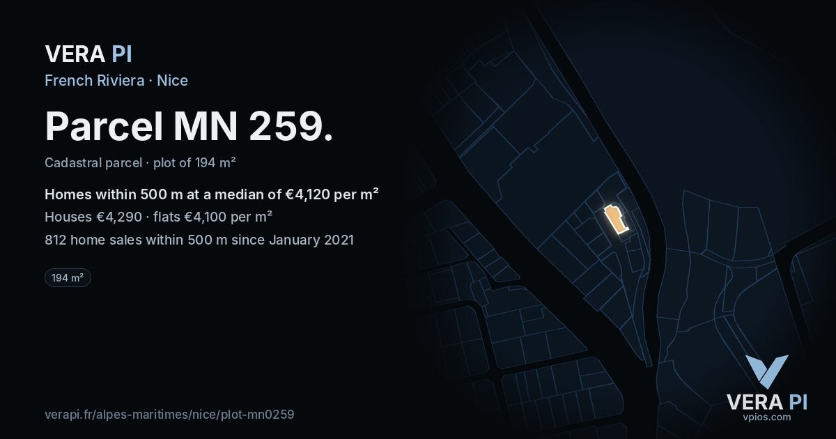 Parcel MN 259, Nice at night – the plot lit, the parcels around coloured by the prices near them
